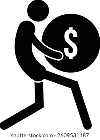 Debt Crisis Icon Sign Symbol