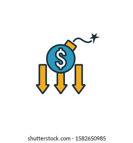 Debt Crisis icon. Simple element from risk management icons collection. Creative Debt Crisis icon ui, ux, apps, software and infographics.