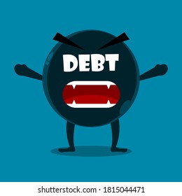 Debt Demon. Business Concept. Vector illustration