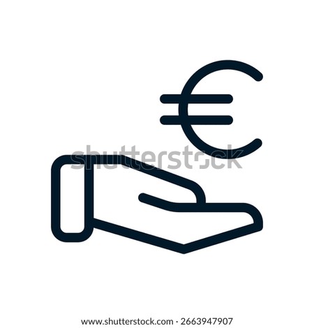Debt - Euro icon, Vector logo sign, Illustration, shape, design, UX UI icon, editable eps