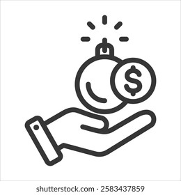 Debt Financing Outline Icon Vector Illustration