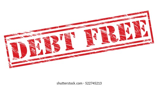 debt free vector red stamp on white background