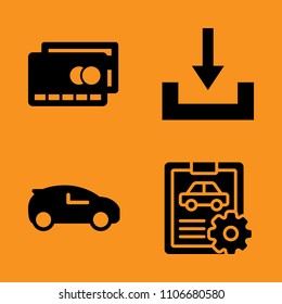 debt, geometric, token and commerce icons set. Vector illustration for web and design