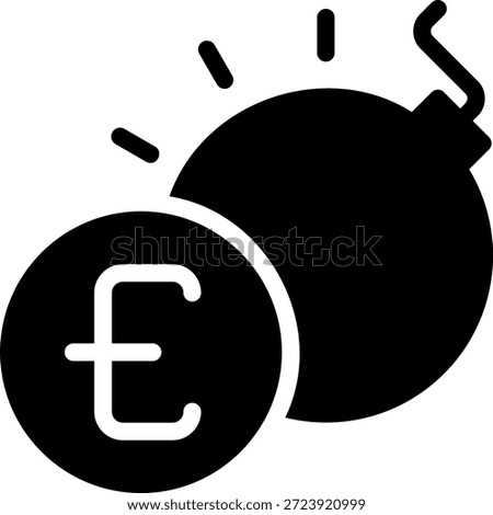 debt glyph icon illustration vector