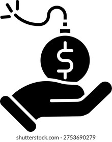 Debt Glyph Icon Vector Design