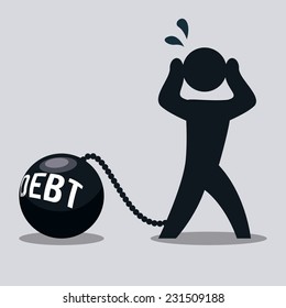 debt graphic design , vector illustration