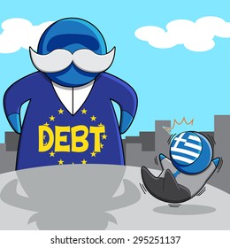 debt to greece concept.Vector Illustration