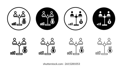 Debt holders icon Flat simple outline set