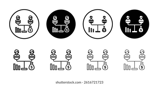 Debt holders icon Thin line illustration set