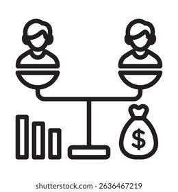 Debt holders icon Thin line illustration