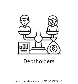 Debt holders vector Outline Icon Design illustration. Business Partnership Symbol on White background EPS 10 File