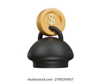 debt icon 3d illustration render