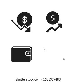 debt icon. 4 debt vector icons set. dollar, wallet and euro money icons for web and design about debt theme