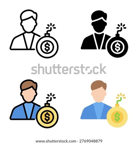 debt icon collection of various styles for design branding, print and digital media
