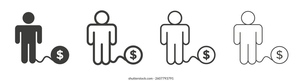 Debt icon collection for website designs