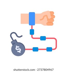 Debt Icon Flat Vector Illustration