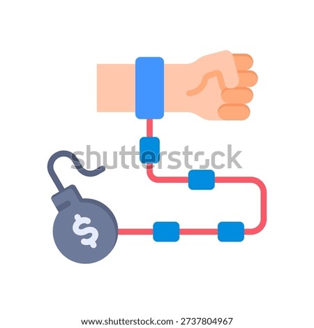 Debt Icon Flat Vector Illustration