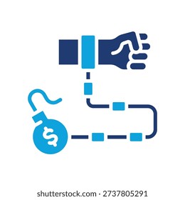 Debt Icon Glyph Color Vector Illustration
