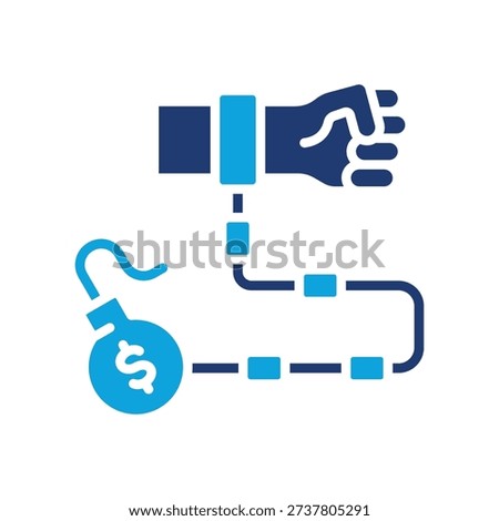 Debt Icon Glyph Color Vector Illustration