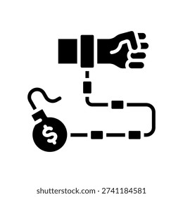 Debt Icon Glyph Vector Illustration