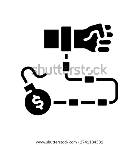 Debt Icon Glyph Vector Illustration
