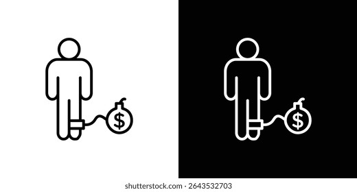 Ícone Dívida. ícone do vetor Design Gráfico. Ícones Ui Ux