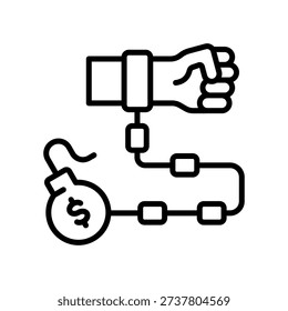 Debt Icon Line Vector Illustration