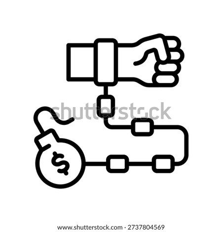 Debt Icon Line Vector Illustration