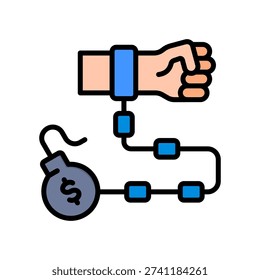 Debt Icon Lineal Color Vector Illustration