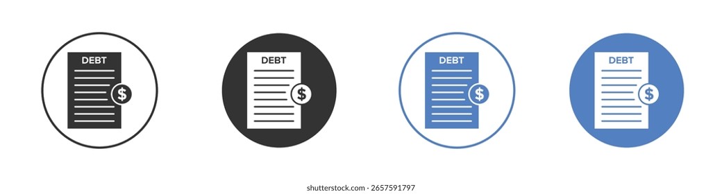 Debt icon logo graphic designs