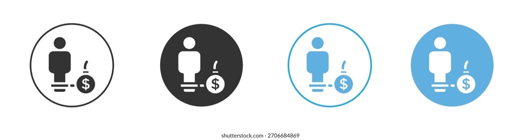 Ícone Dívida Modelo Logotipo Conjunto de design