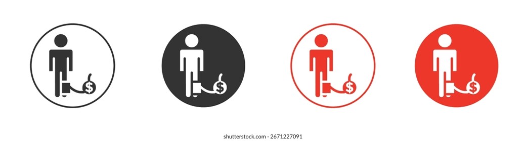 Icono de la deuda para el logotipo, símbolo de la muestra del Vector para el diseño