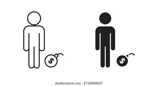 Icono de la deuda para el App móvil, diseños editables