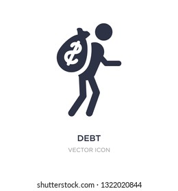 debt icon on white background. Simple element illustration from Business and analytics concept. debt sign icon symbol design.