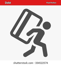 Debt Icon. Professional, pixel perfect icon optimized for both large and small resolutions. EPS 8 format.