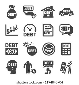 debt icon set