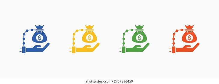 Debt Icon Set Color Multiple Style Collection Element For Design