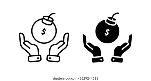 Debt icon set. for mobile concept and web design on white background. vector illustration