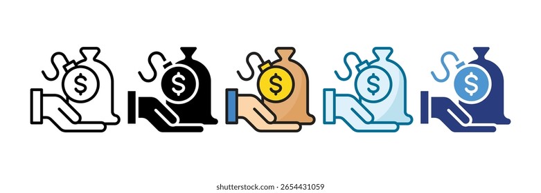 Ícone de Débito Definir Coleção de Vários Estilos