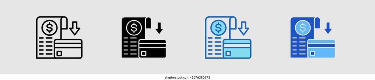 Debt Icon Set Multiple Style Collection