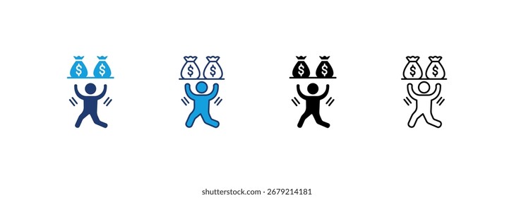 Debt Icon Set Multiple Style Collection