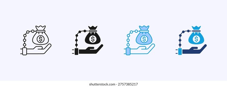 Debt Icon Set Multiple Style Collection Element For Design