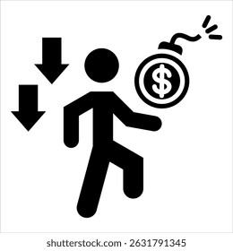 Schuldensymbol. Einfache Vektorgrafik