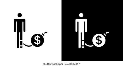 Debt icon symbols. Vector illustration.