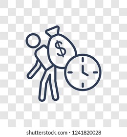 Debt icon. Trendy linear Debt logo concept on transparent background from Business and analytics collection