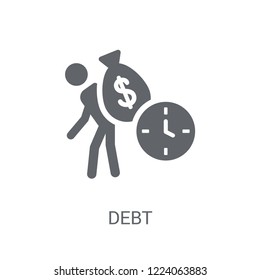 Debt icon. Trendy Debt logo concept on white background from Business and analytics collection. Suitable for use on web apps, mobile apps and print media.