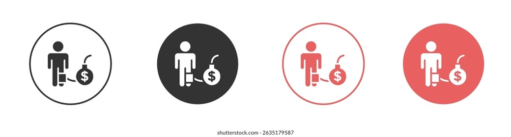 Debt icon vector design template simple and clean style