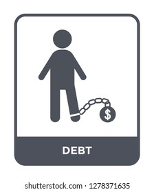 debt icon vector on white background, debt trendy filled icons from Business and analytics collection, debt vector illustration