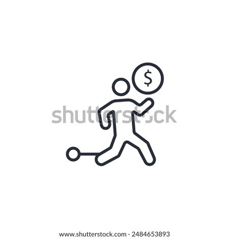 Debt icon. vector.Editable stroke.linear style sign for use web design,logo.Symbol illustration.