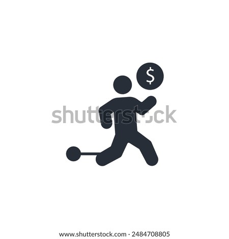 Debt icon. vector.Editable stroke.linear style sign for use web design,logo.Symbol illustration.